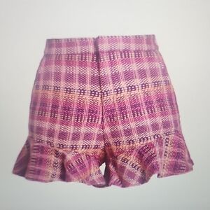 Cinq A Sept Lexie Box Weave Ruffle Shorts Size 6